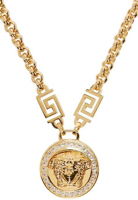 versace gold and diamond pendant|Versace jewelry real gold.